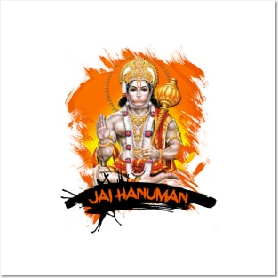 Jai Hanuman Hindu Worshipping Posters and Art